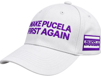 Gorra blanca Pucela First vista lateral